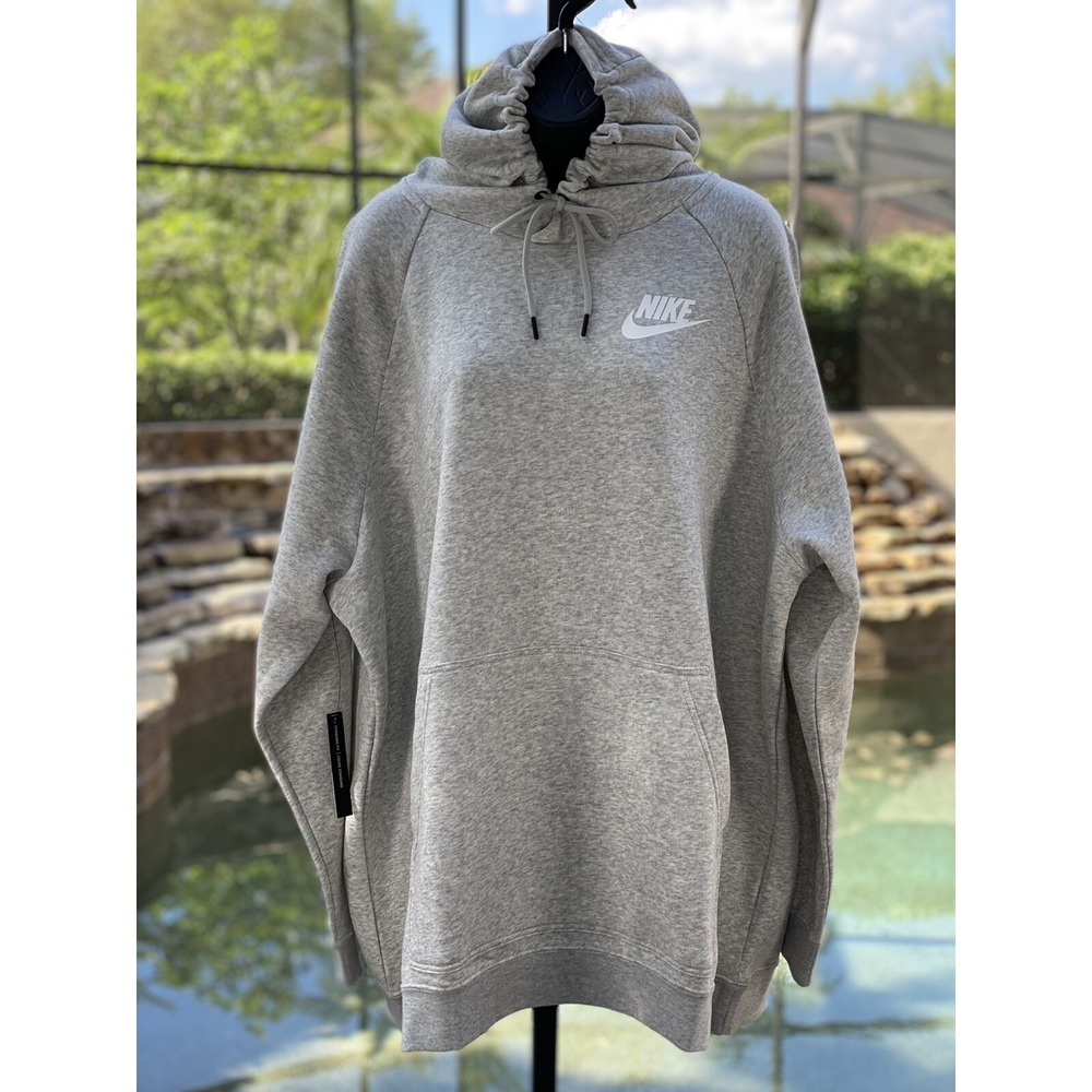 Nike Rally Fleece Pullover Hoodie Gray Women 2X AR2804-050 NWT